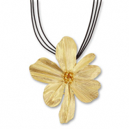 Collane accattivanti cordino con fiore nero-oro