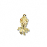 Metallo TQ in ottone ciondolo pesce oro-arancione