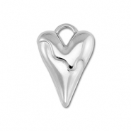 Ciondoli in acciaio inossidabile cuore argento