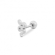 Piercing all'orecchio in acciaio inossidabile serpente argento
