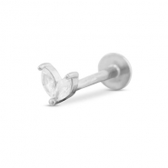 Piercing all'orecchio in acciaio inossidabile foglia argento