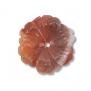 Perline in pietra naturale Agata fiore multicolore marrone-arancione