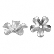 Componenti in acciaio inossidabile tappi per perline fiore argento