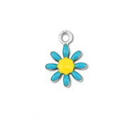 Ciondoli in acciaio inossidabile fiore argento-blu-giallo