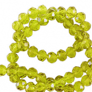 Perline sfaccettate 3x2mm rondella verde lime scuro