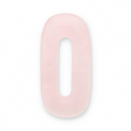 Perline in pietra naturale Quarzo Rosa ovale rosa chiaro-bianco