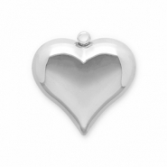 Ciondoli in acciaio inossidabile cuore argento