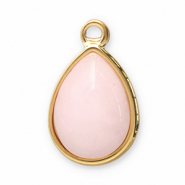 Ciondoli in acciaio inossidabile pietra naturale goccia oro-rosa