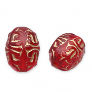 Perline in acrilico rosso-oro