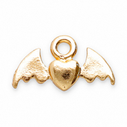 Ciondoli di metallo cuore con ala oro