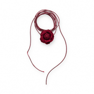 Choker con fiore bordeaux