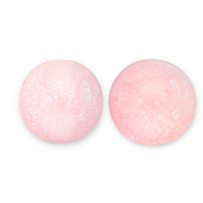 Perline in acrilico con glitterato 8 mm rosa chiaro-turchese