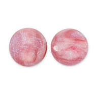 Perline in acrilico con glitterato 8 mm rosa-turchese