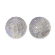 Perline in acrilico con glitterato 8 mm grigio-turchese