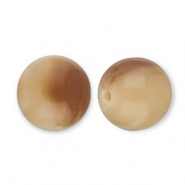 Perline in resina 14mm crema-marrone ciaro