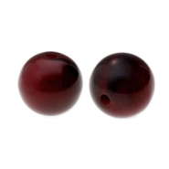 Perline in resina 14mm melanzana rossa