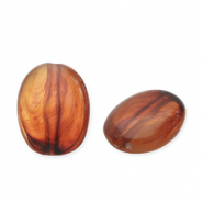 Perline in acrilico ovale marrone arancia