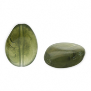 Perline in acrilico goccia verde oliva