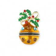 Broches pallina di natale oro-multicolore