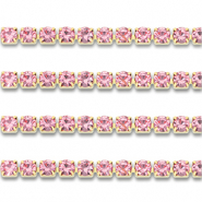 Catena strass in acciaio inossidabile 4mm oro-rosa