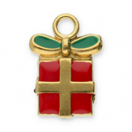 Ciondoli in acciaio inossidabile regalo di natale oro-rosso-verde