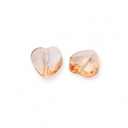 Perline sfaccettate fashion cuore beige pesca-effetto perlato