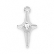 Ciondoli in acciaio inossidabile stella con strass argento-trasparente