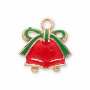 Ciondoli di metallo campanelle di natale oro-rosso-verde
