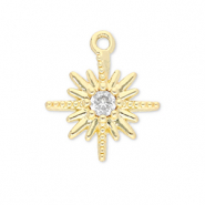 Metallo TQ in ottone ciondolo stella oro-trasparente