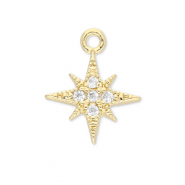 Metallo TQ in ottone ciondolo stella oro-trasparente