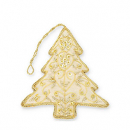 Pendenti trendy albero di natale oro-biancastro