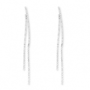 Orecchini in ottone Eco-brass&reg; con strass argento-cristallo