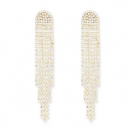 Orecchini in ottone Eco-brass&reg; con strass oro-cristallo