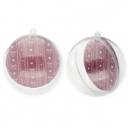 Ornamento trasparente pallone trasparente-vino rosso bacca-rosa chiaro