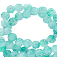 Perline di vetro 8 mm multicolore blu acqua sbiancato