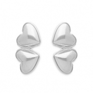 Orecchini in acciaio inossidabile cuore argento
