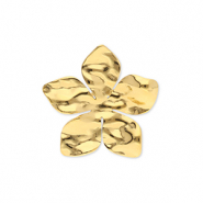 Anelli in acciaio inossidabile fiore oro