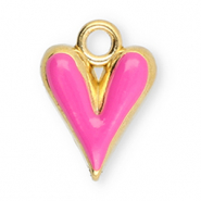Ciondoli in acciaio inossidabile cuore oro-rosa