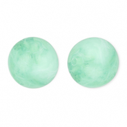 Perline in acrilico 16 mm tonda verde menta-marmo