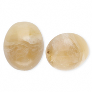 Perline in acrilico ovale marrone beige-marmo