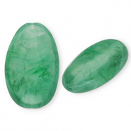 Perline in acrilico ovali allungate verde scuro-marmo
