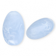 Perline in acrilico ovali allungate blu-marmo