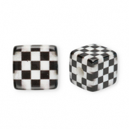 Perline in acrilico quadrato con cubi nero-bianco