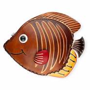 Portafogli piccoli in pelle pesce marrone-beige sabbia-nero-bianco