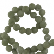 Perline in pietra naturale Serpentino 6mm opaca verde oliva