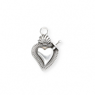 Ciondoli di metallo DQ&reg; cuore argento antico (privo di nichel)