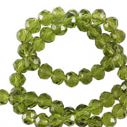 Perline sfaccettate 3x2mm rondella verde malachia-effeto perlato