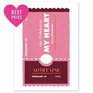 BY31&reg; Espositori bigiotteria in cartoncino "one ticket to MY HEART" bianco-rosa scuro-marrone scuro-beige-arancione
