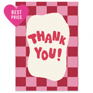 BY31&reg; Espositori bigiotteria in cartoncino "Thank you" rosa scuro-rosso ruggine-biancastro