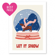Espositori bigiotteria in cartoncino "Let it snow" biancastro-rosso-blu